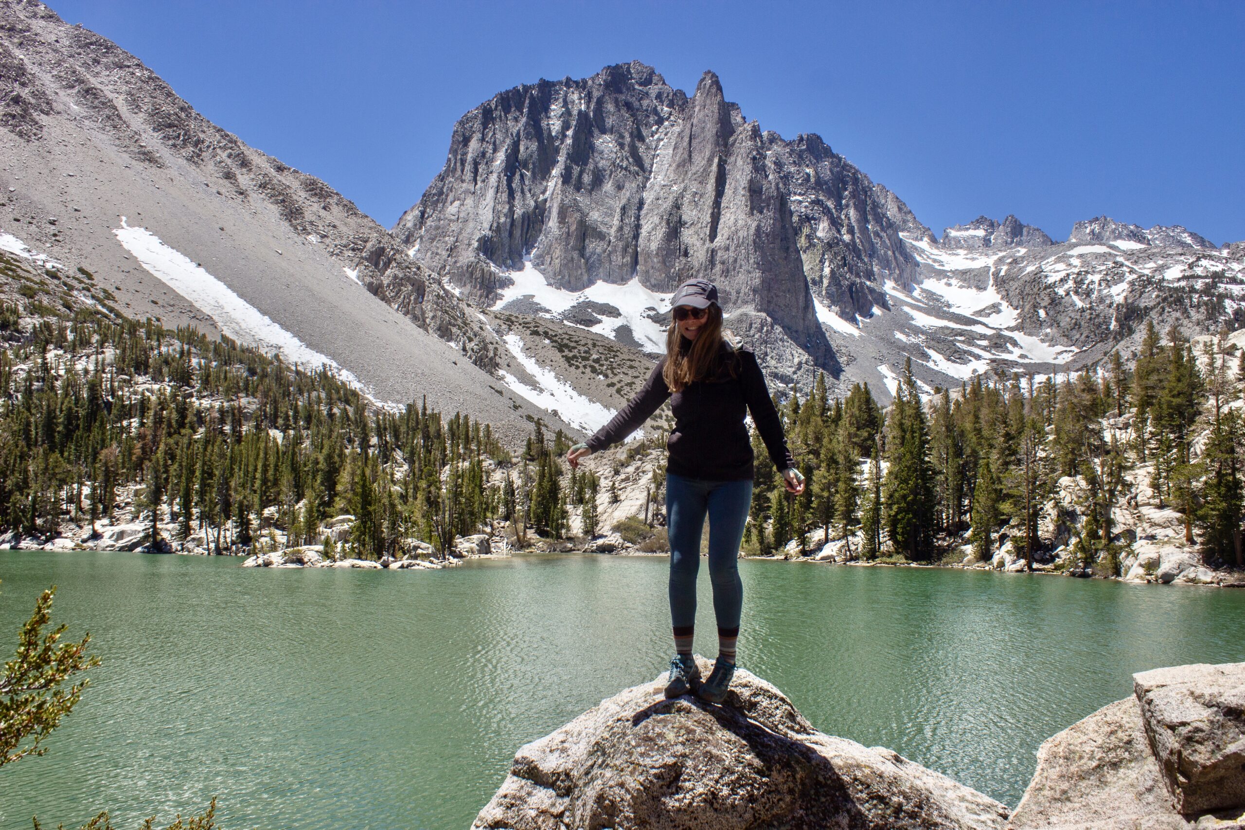 Solo Woman Hiking at North Fork of Big Pine