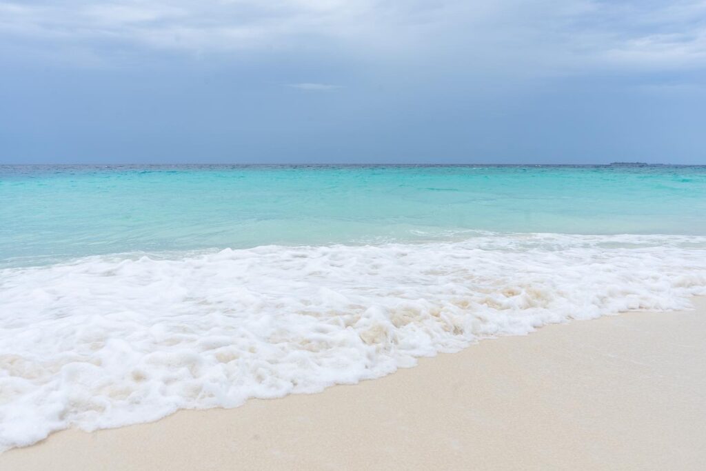 Ukulhas beach on a local island in Maldives