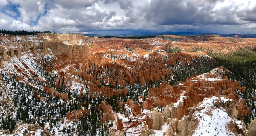 Bryce Canyon National Park. Snow is on the trail if you complete your Utah National Parks Road Trip in the winter.