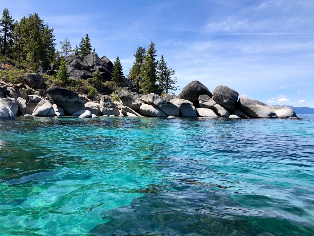 Views from the water at Sand Harbor in Lake Tahoe