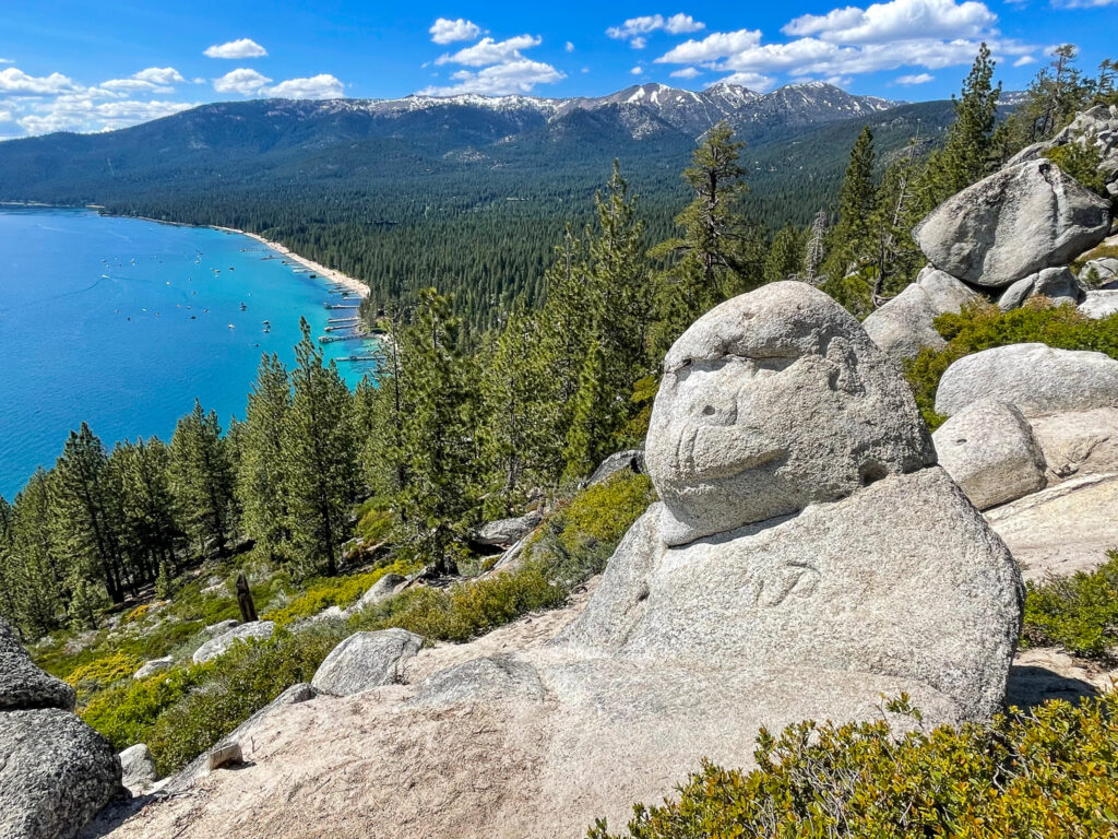 Monkey Rock one of the popular Lake Tahoe hiking trails