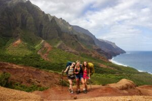 Backpacking Kauai. Kalalau Trail, Napali Coast, Hawaii